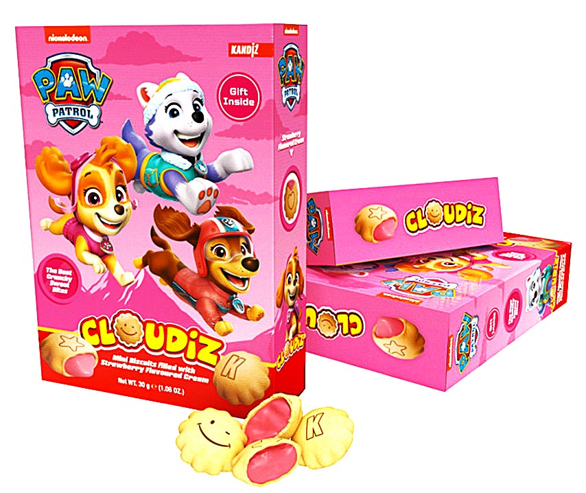 Mini sušenky CLOUDIZ 30 g PAW PATROL s jahodovým krémem