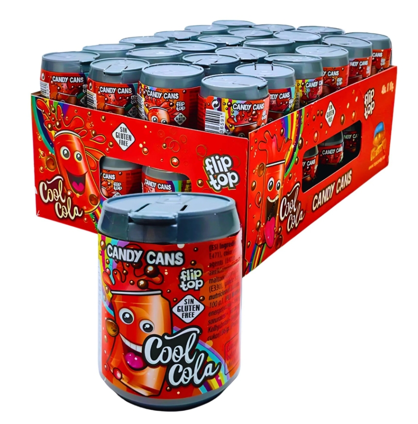 MINI plechovka s bonbony COOL COLA 10 g - ovocný drops - 1 ks