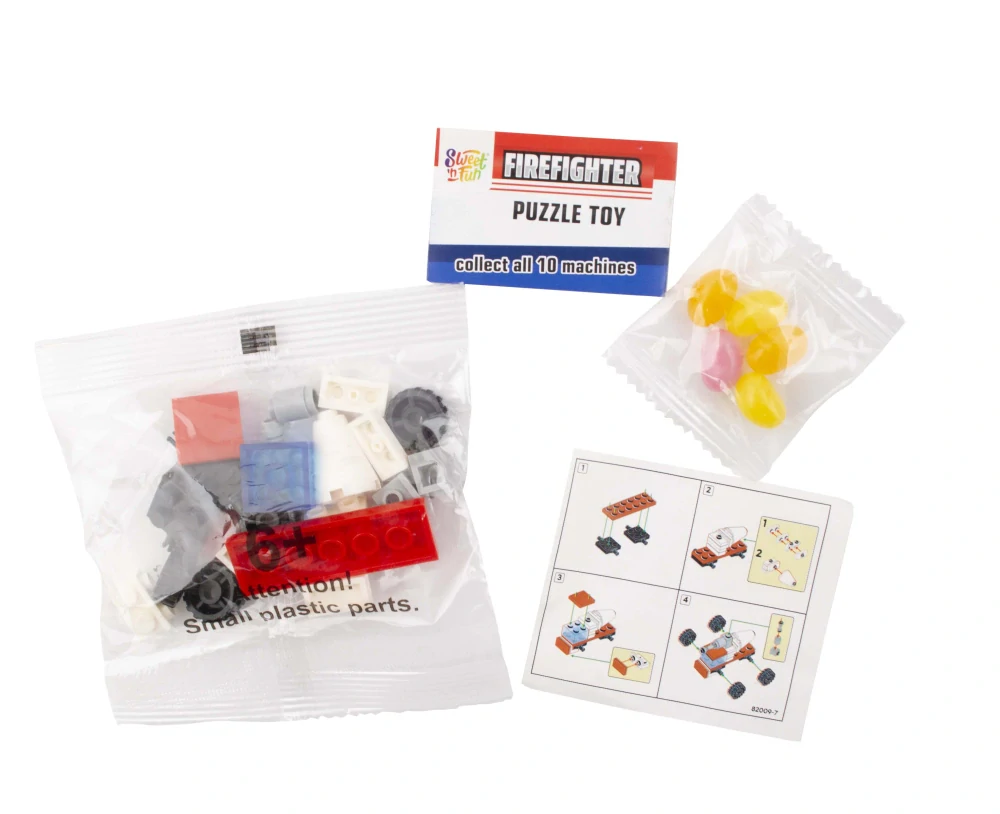 Skládací hračka PUZZLE TOY + želé fazolky 5 g - FIREFIGHTER
