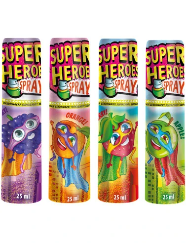 Candy sprej 25 ml SUPER HEROES - tekuté bonbóny (balení 24 ks)