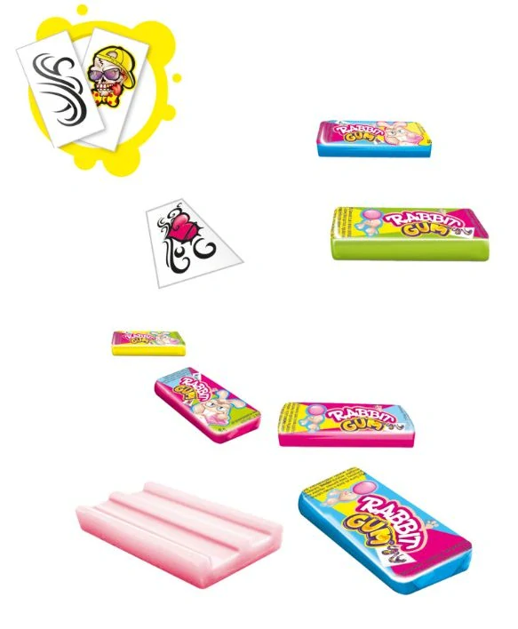 Žvýkačka s tetovačkou JB RABBIT GUM 5 g - ovocná žvýkačka ZAJÍČEK s tetováním