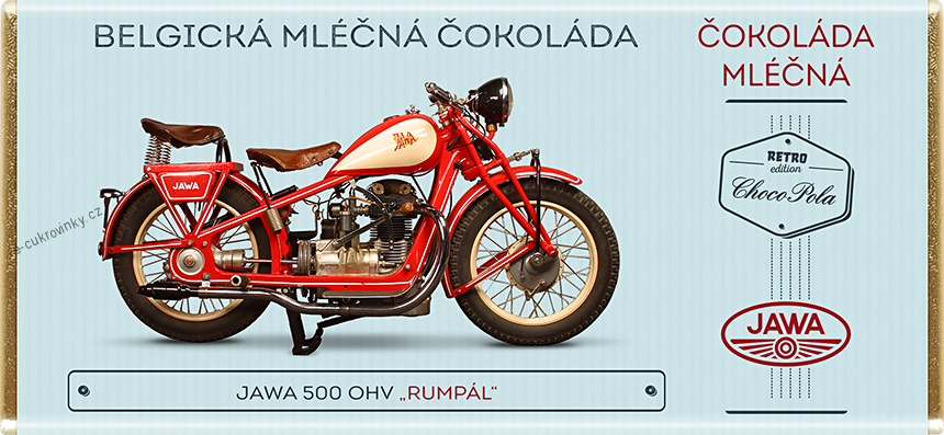 Čokoláda RETRO 100g motorka "JAWA 250 Kývačka" hořká