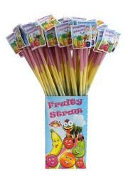 FRUITY STRAW 12 g - šumivý cukrovinkový prášek brčko BALENÍ 140ks
