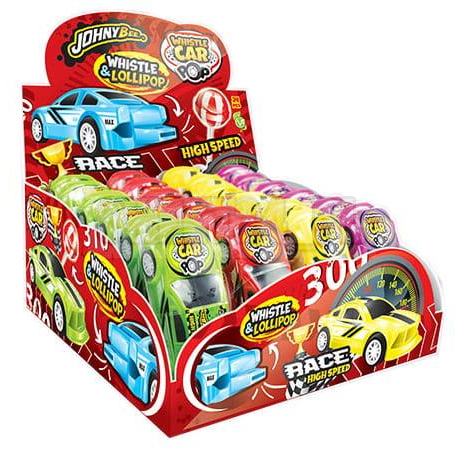 RACE Autíčko píšťalka JohnyBee + lízátko 10 g