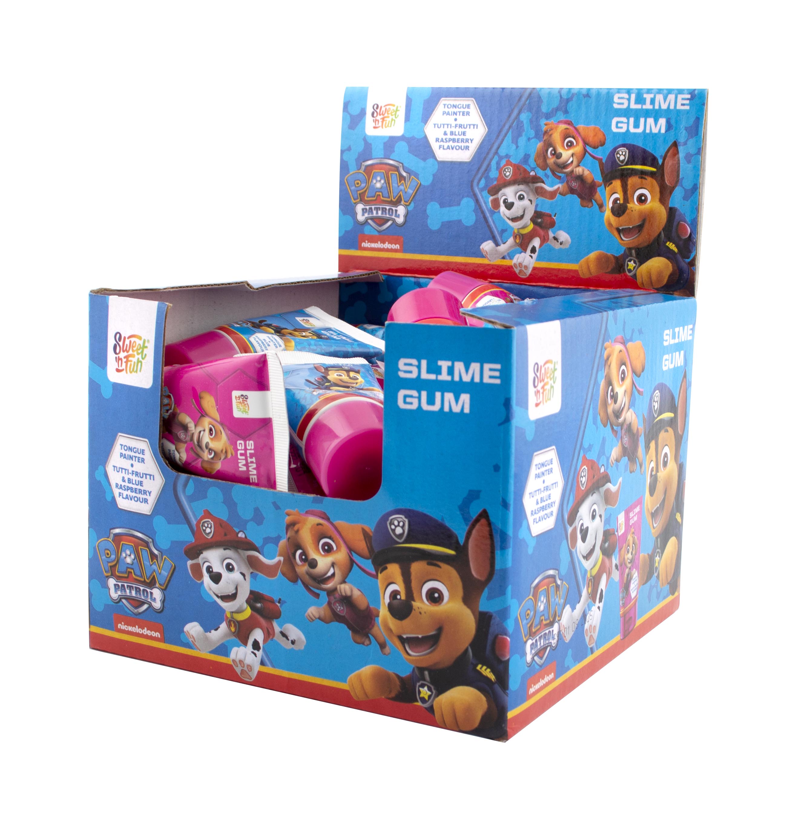 Žvýkačka v tubě 35 g PAW PATROL - tutti frutti & malina - BARVÍCÍ žvýkačka - VÝPRODEJ !!! DMT: 8/2025