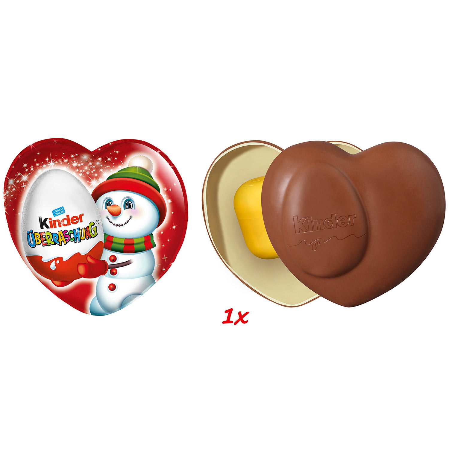 KINDER SURPRISE čokoládové srdíčko 53 g & vajíčko s překvapením ZIMNÍ EDICE