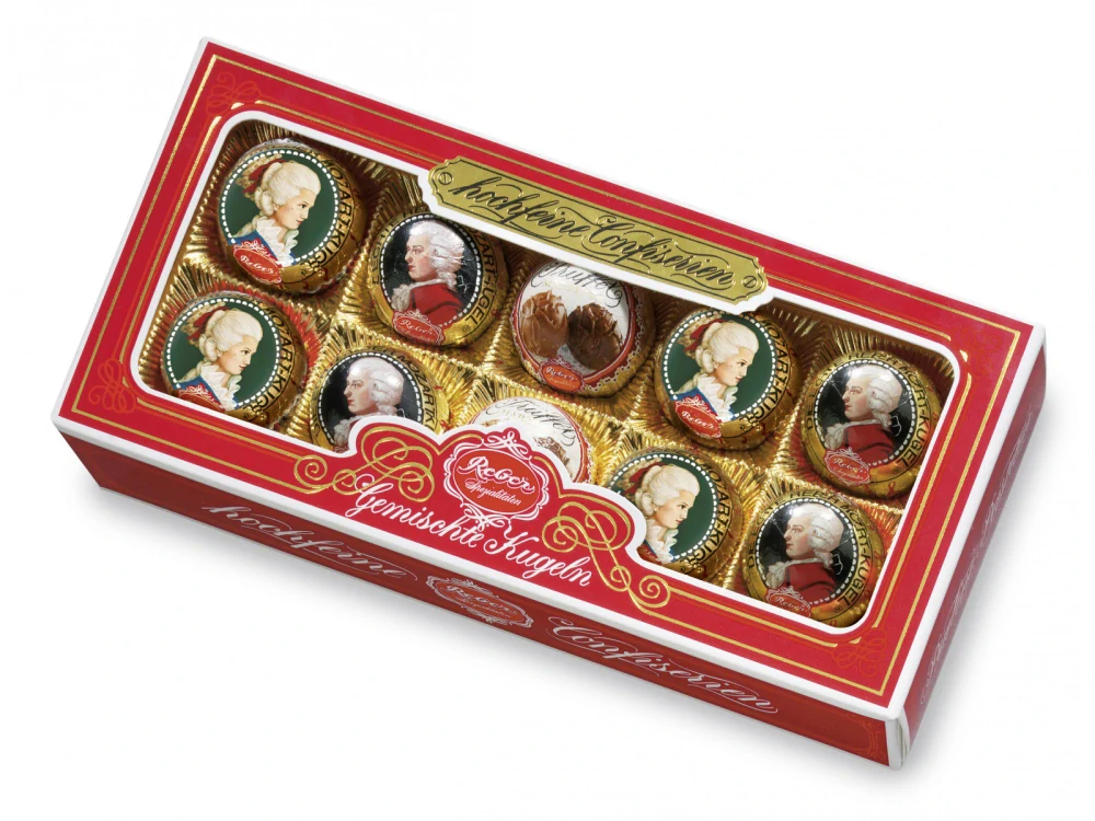 Luxusní Mozartovy koule REBER 200 g - mix 3 druhů - luxusní bonboniéra - DÁRKOVÁ EDICE