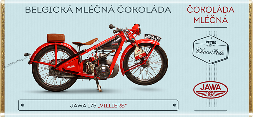Čokoláda RETRO 100g motorka "JAWA 250 Kývačka" hořká