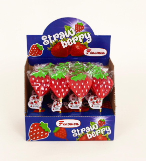 Lízátko FENOMEN STRAWBERRY - JAHODA 36 g - ovocné lízátko (balení 24 ks) - VÝPRODEJ !!! DMT: 122023 - SUPER CENA!!! (1 ks = 5,- Kč)