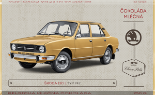 Čokoláda RETRO 250 g Škoda 120 L mléčná - VÝPRODEJ -40 % !!! DMT: 12/2021 - poslední 1 ks