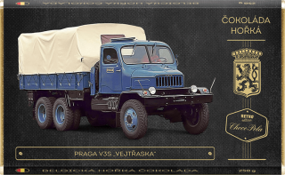 Čokoláda RETRO 250 g PRAGA V3S "Vejtřaska" - hořká - VÝPRODEJ -20 % !!! DMT: 12/2022