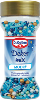 Zdobení Dr.Oetker 50 g modré, světlý a tmavý odstín a zlaté kuličky - VÝPRODEJ !!! DMT: 1/2023