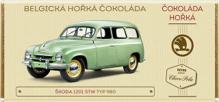 Čokoláda RETRO 100 g Škoda 1201 STW hořká