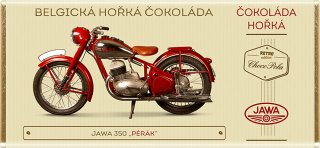 Čokoláda RETRO 100g motorka JAWA 350 PÉRÁK - hořká