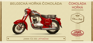 Čokoláda RETRO 100g motorka JAWA 250 KÝVAČKA hořká