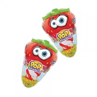 Lízátko STRAWBERRY POP 50g - jahodové lízátko & mini bonbónky