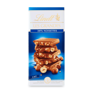 Čokoláda LINDT LES GRANDES 150 g  mléčná OŘÍŠKOVÁ