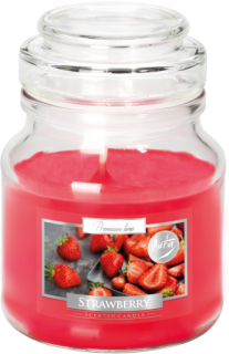 Vonná svíčka BISPOL 120 g PREMIUM LINE - sklenička s víčkem - STRAWBERRY