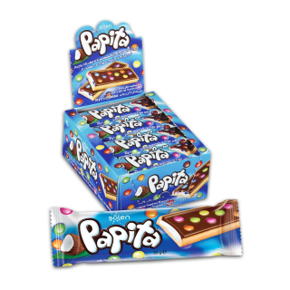 Sušenka PAPITA 33 g s čokoloádovým dražé- kokosová (balení 24 ks)