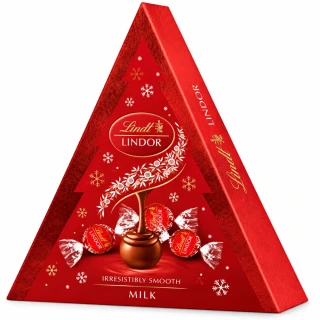 Pralinky LINDOR Stromek 125 g mléčná ČERVENÁ 