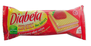 Oplatka s fruktózou DIABETA 60 g jahodová - VÝPRODEJ !!! DMT: 6/2025