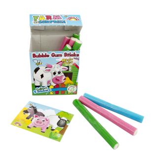 Tyčinkové žvýkačky 28 g FARM SURPRISE v krabičce & samolepka - 1 ks