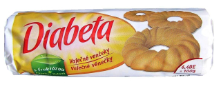 Žloutkové věnečky s fruktózou DIABETA 100 g vanilkové