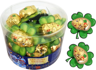 Čokoládová zlatá prasátka - na čtyřlístku 12.5 g / 25 ks