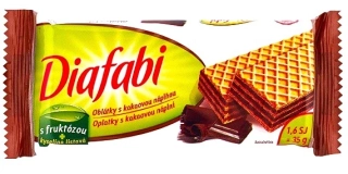 Oplatka s fruktózou DIAFABI 35 g kakaová