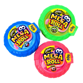 Johny Bee MEGA Roll 40 g žvýkačky v krabičce + Tatoo - 1 ks