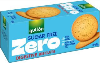 Sušenky celozrnné GULLÓN DIGESTIVE 245 g se sladidly, BEZ CUKRU
