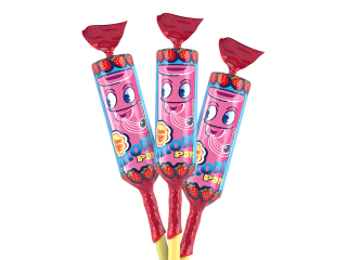 ChupaChups Lízátko MELODY POPS 15 g s JAHODOVOU příchutí - pískací lízátko