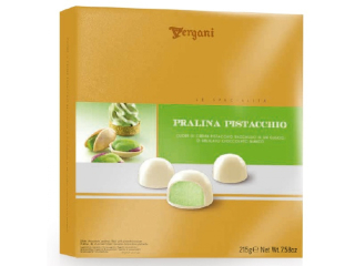 Italská bonboniéra VERGANI PISTACCHIO 215 g - bílá pistáciová
