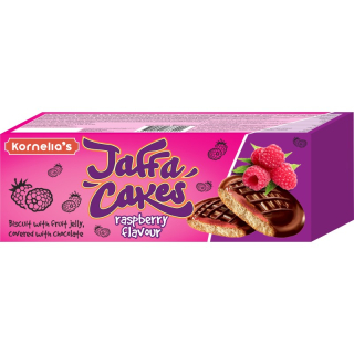 Sušenky s malinovou příchutí a ovocným želé a čokoládovou omáčkou 115g