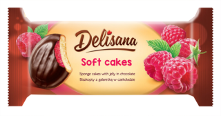 Plněné piškoty Delisana Jaffa cakes 135 g malinové