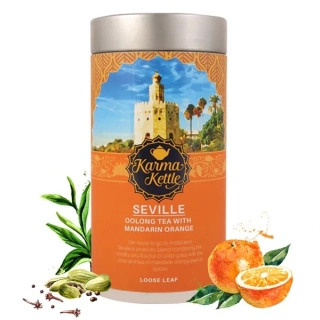 Černý & zelený sypaný čaj KARMA KETTLE 75 g - SEVILLE - s pomerančem