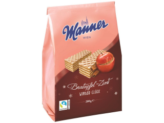 Oplatky Manner 185 g křupavé s příchutí jablka a skořice