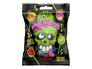 Lízátka SOUR MADNESS 10x 10 g - EXTRA KYSELÁ