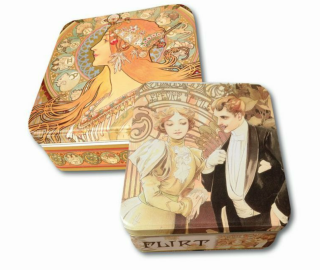 Bonboniéra MUCHA 230 g - kovová dóza