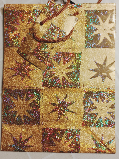Dárková papírová taška malá š. 23 x v. 17 cm METALÍZA ZLATÁ