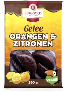 Želé v čokoládě BERGGOLD 250 g POMERNAČ & CITRÓN