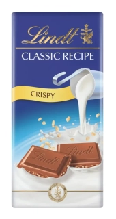 Lindt CLASSIC RECIPE MLÉČNÁ čokoláda s kousky sušenek 100g