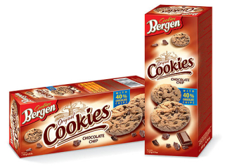 Sušenky Cookies BERGEN 135 g s kousky čokolády