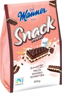 Oplatky MANNER Snack MINIS 300 g kakaové