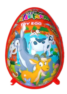 Velké vajíčko MEGA XXXL - MY LITTLE FARM se žvýkacími bonbóny, lízátkem, kolekce zvířátek s překvapením
