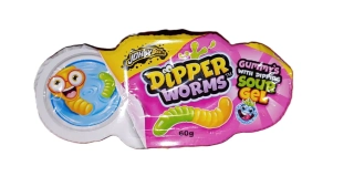 Želé červíci s kyselým gelem DIPPER WORMS 60 g