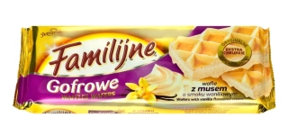 Plněné vanilkové oplatky s krémovou náplní 140 g
