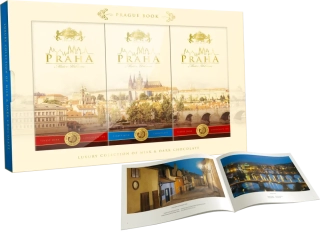 Dárková kazeta CARLA - PRAGUE BOOK - s čokoládami 3x 80 g & FOTOKNIHA PRAHA