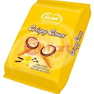 Oplatky Crispy Cones s krémovou náplní a vanilkovou příchutí 130 g