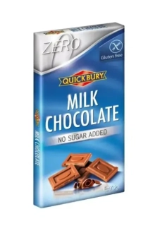 Čokoláda QUICKBURY 75 g BEZ PŘIDANÉHO CUKRU - mléčná